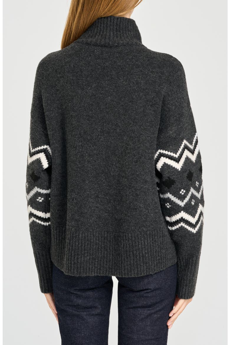 x Rose Lola Orchard Fair Isle Sweater, Alternate, color, CHARCOAL