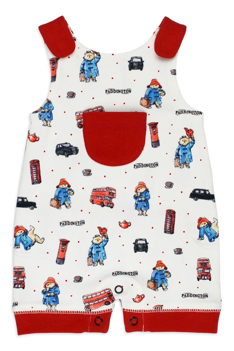 x Paddington Bear™ Sleeveless Organic Cotton Romper, Main, color, LONDON PADDINGTON