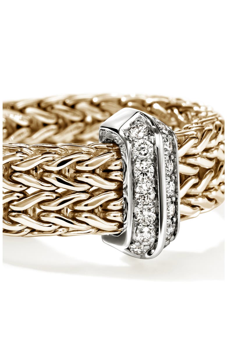 Icon Link Ring with Diamonds, Alternate, color, GOLD