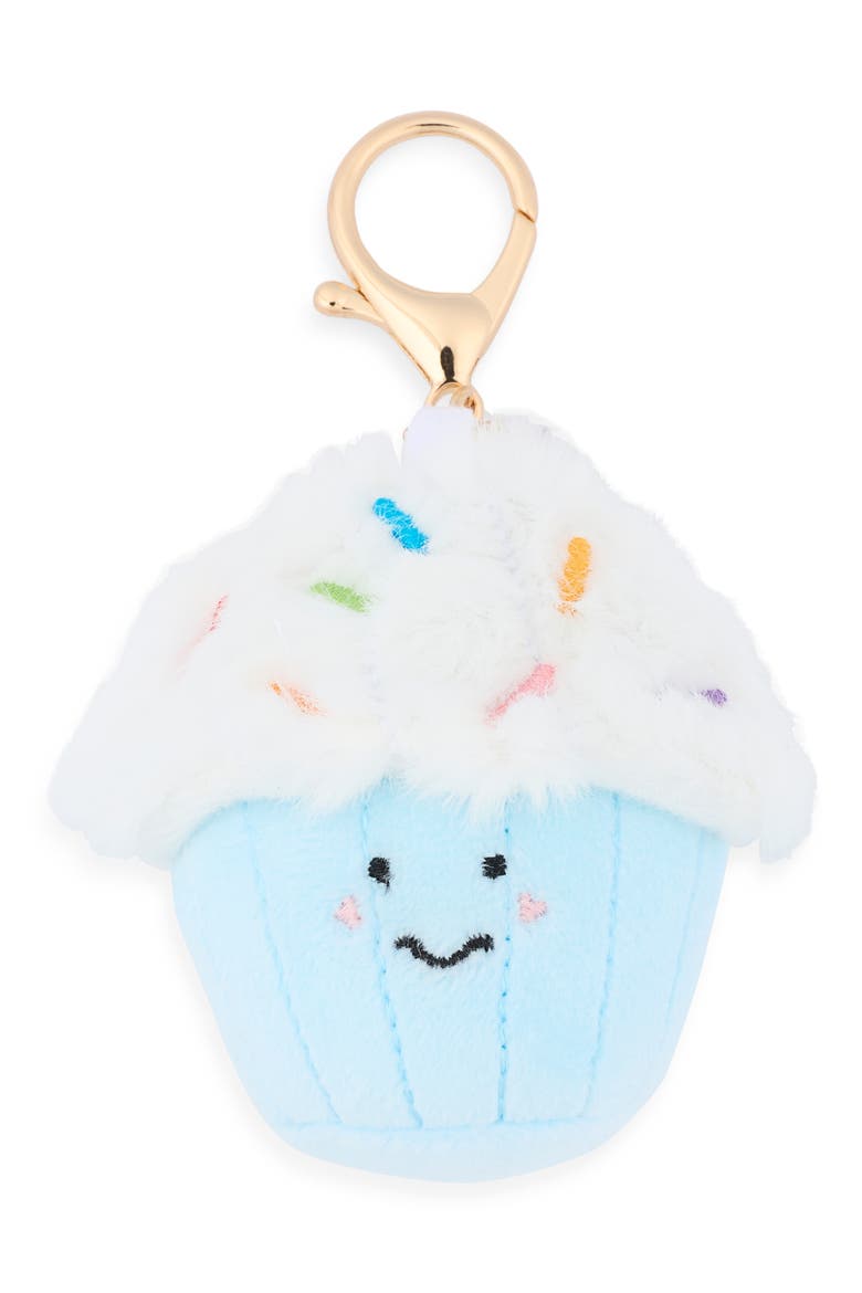 Stuffed Cupcake Charm, Main, color, BLUE MULTI- GOLD