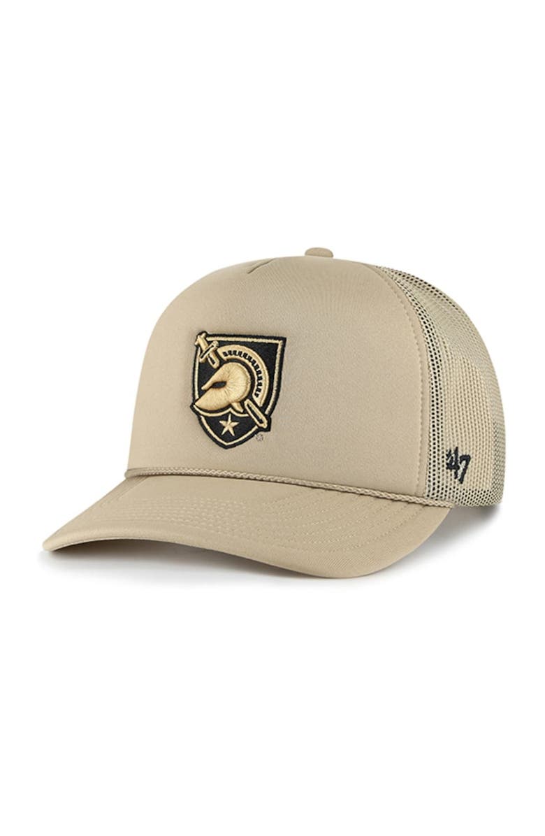 '47 Men's '47 Khaki Army Black Knights Foam Front Mesh Trucker Snapback Hat, Main, color, 