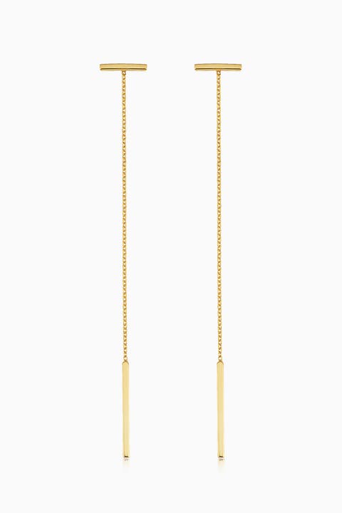 14K Yellow Gold Tea Time Drop Earrings