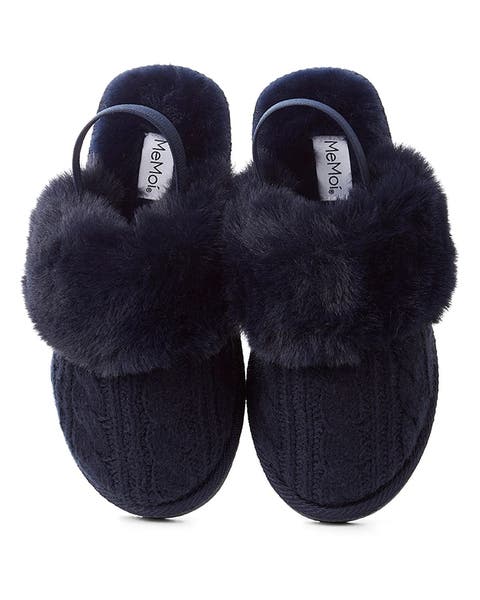 Kids' Cable-Knit Slide Slippers