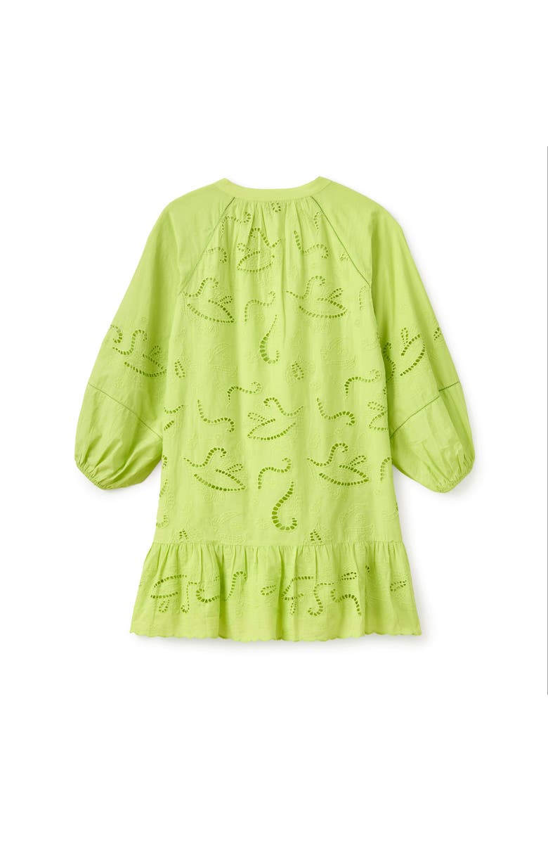 Cartolina Selwin Eyelet Mini Dress, Alternate, color, Chartruese
