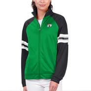 G-III 4HER BY CARL BANKS Women's G-III 4Her by Carl Banks Kelly Green Boston Celtics Main Player Raglan Rhinestone Full-Zip Track Jacket