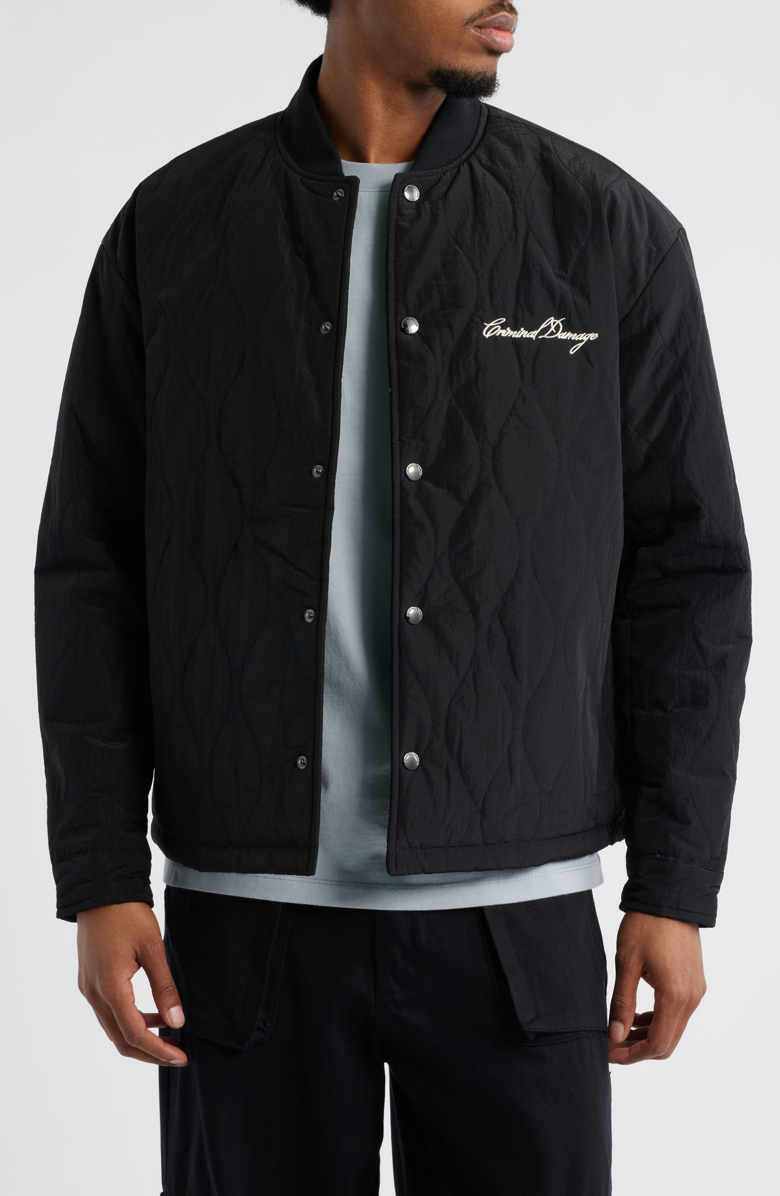CRIMINAL DAMAGE 3D Logo Quilted Jacket