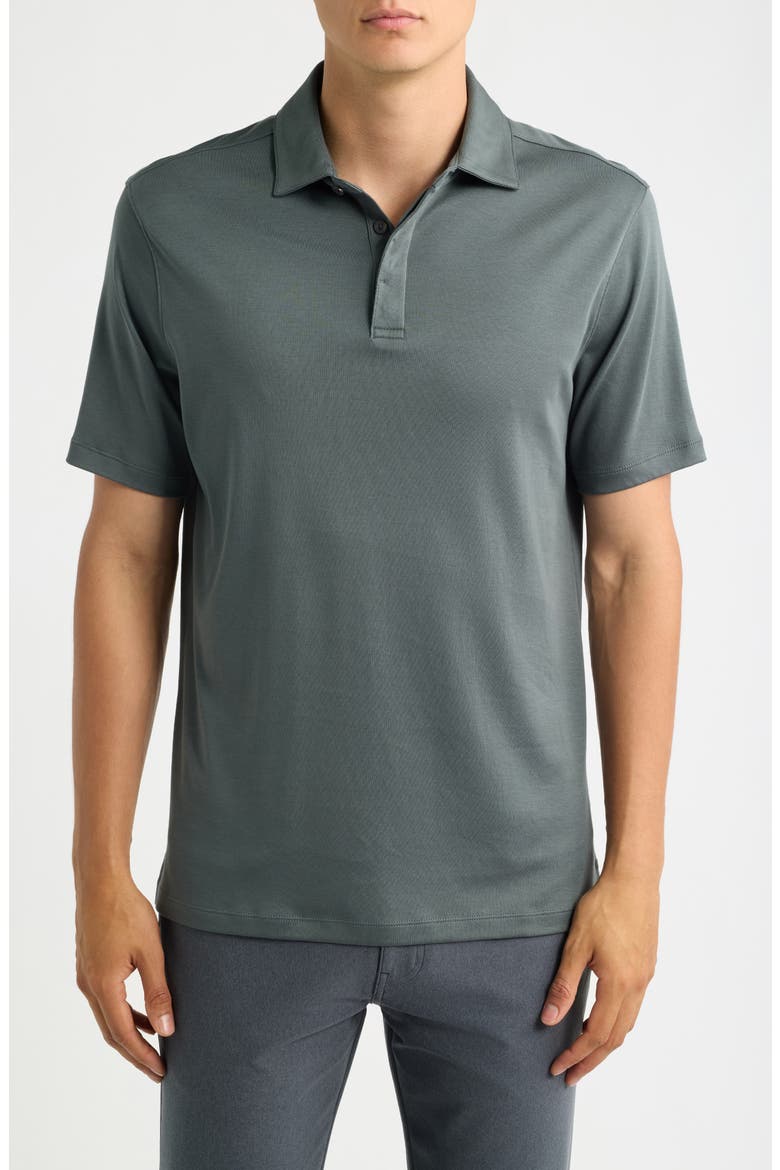 Georgia Solid Pima Cotton Polo, Main, color, URBAN GREEN