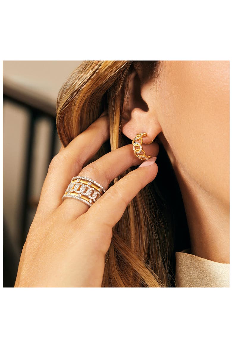 Shining Hope Chain Hoop Earrings, Alternate, color, GOLD AND SILVER