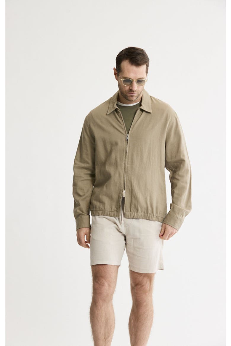 Linen Blend Zip Up Jacket, Alternate, color, Mocha