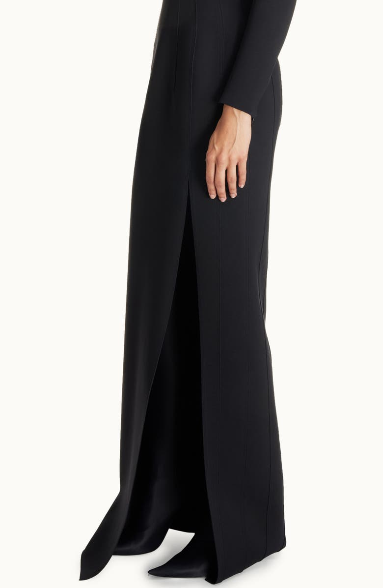 Balenciaga Raised Seam Long Sleeve Fitted Gown, Alternate, color, 