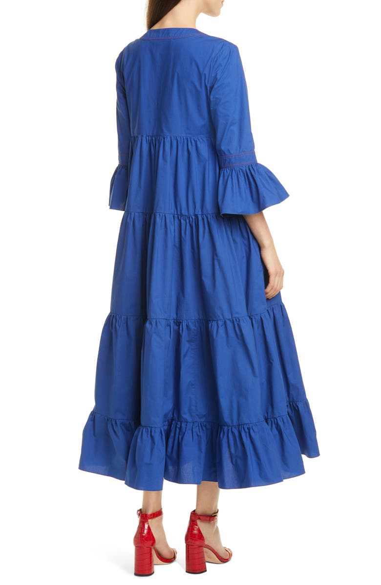 La DoubleJ Jennifer Jane Tiered Ruffle Cotton Maxi Dress, Alternate, color,
