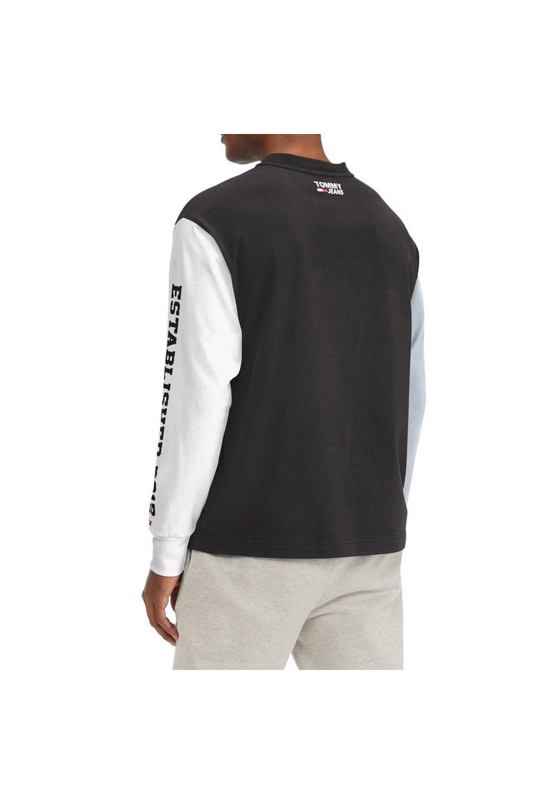 Men's Tommy Jeans Black Brooklyn Nets Richie Color Block Long Sleeve T-Shirt, Alternate, color, Black
