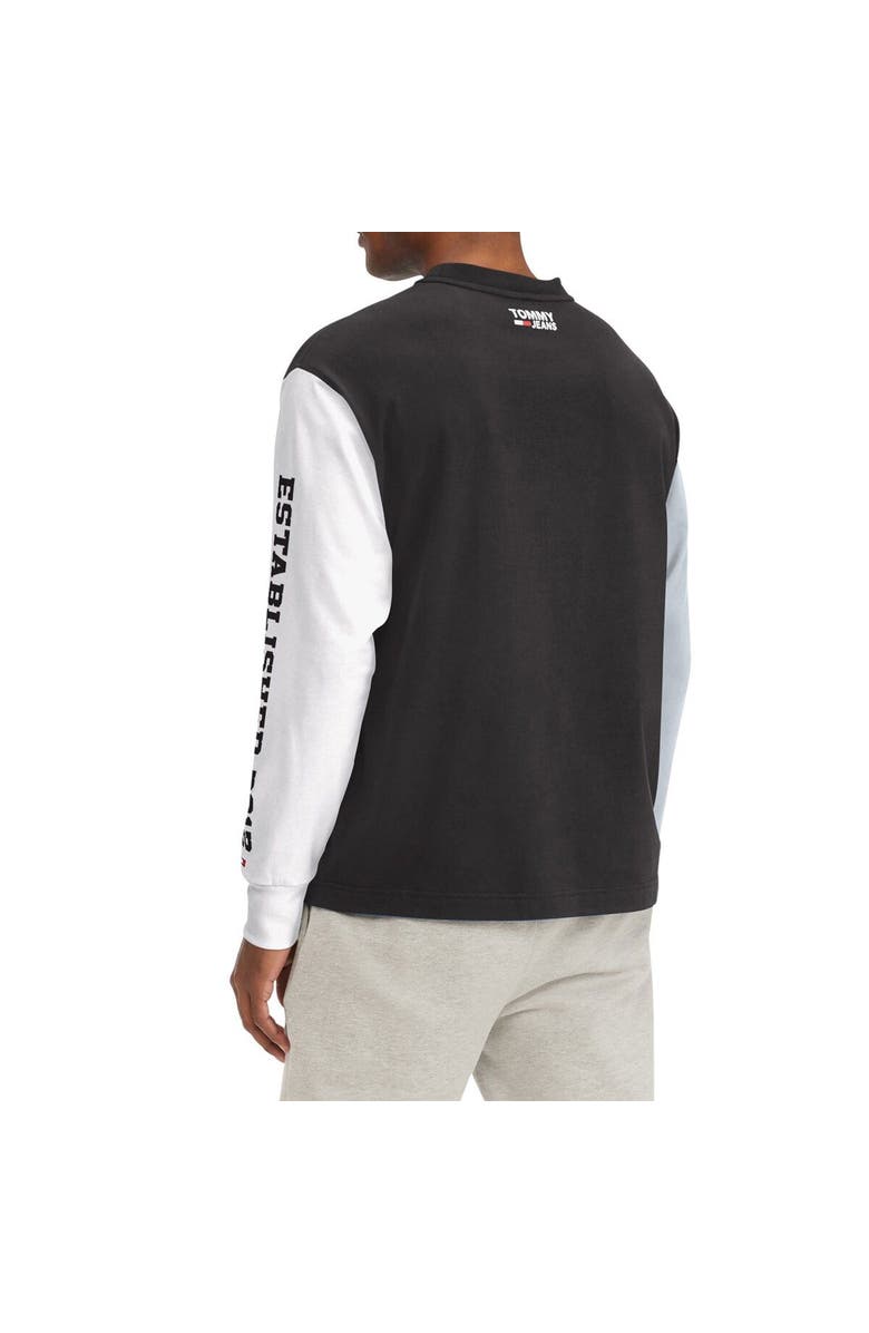 TOMMY JEANS Men's Tommy Jeans Black Brooklyn Nets Richie Color Block Long Sleeve T-Shirt, Alternate, color, Black