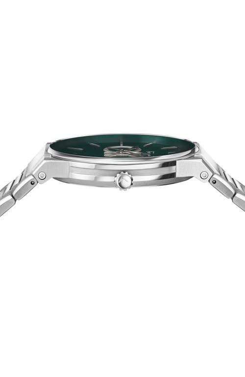 Ferragamo Green Dial Bracelet Strap Watch, 41mm In Stainless Steel