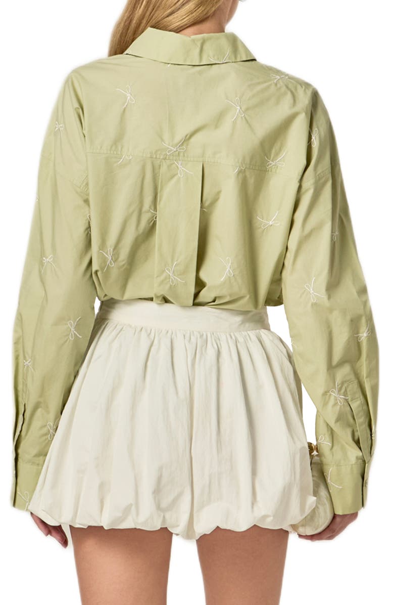 English Factory Bow Embroidery Shirt, Alternate, color, Sage