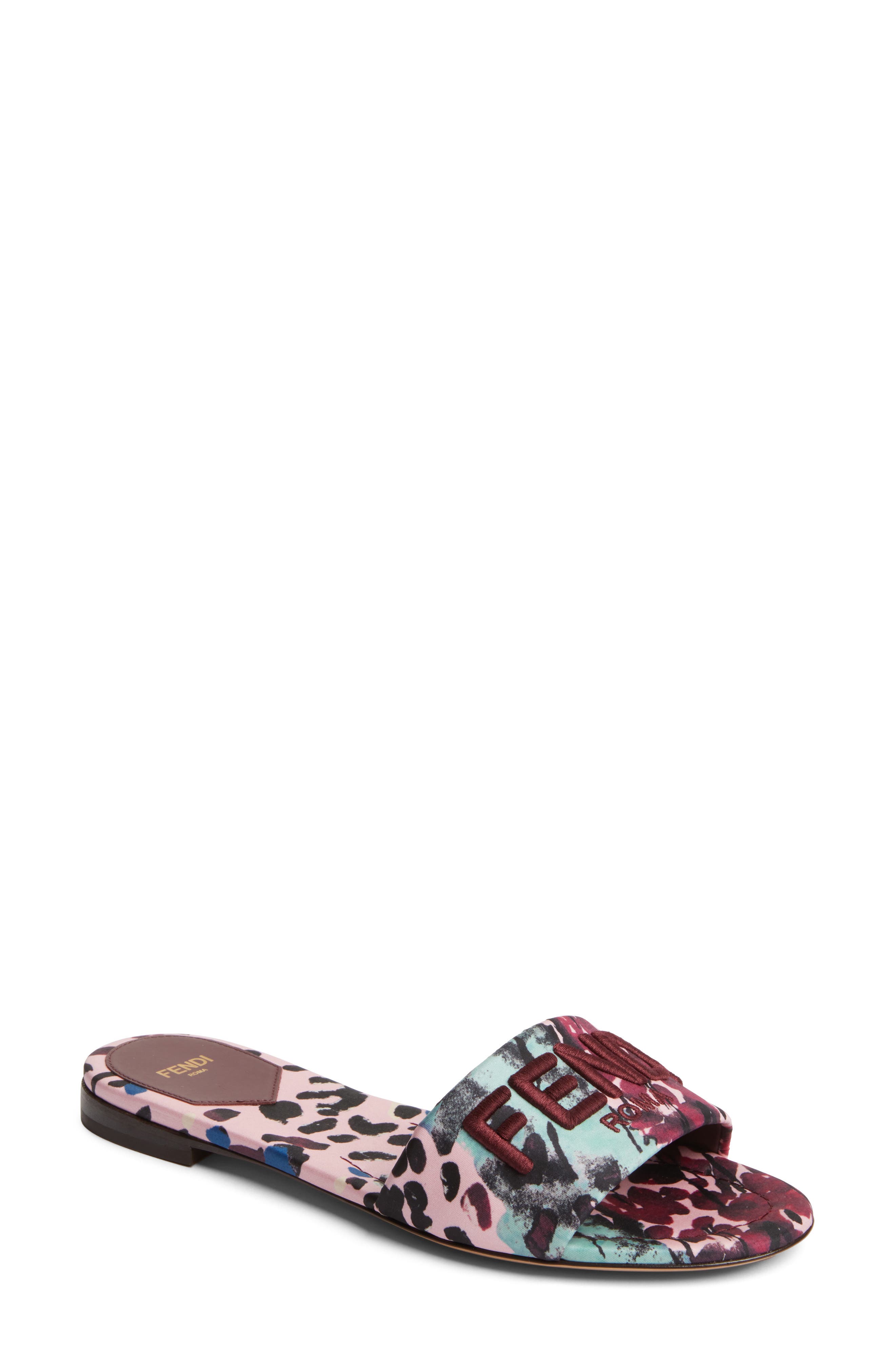 Fendi Signature Slide Sandal, Main, color, Pink