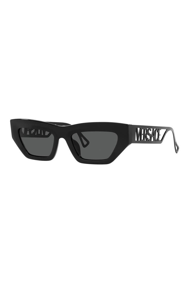 53mm Irregular Sunglasses, Alternate, color, BLACK