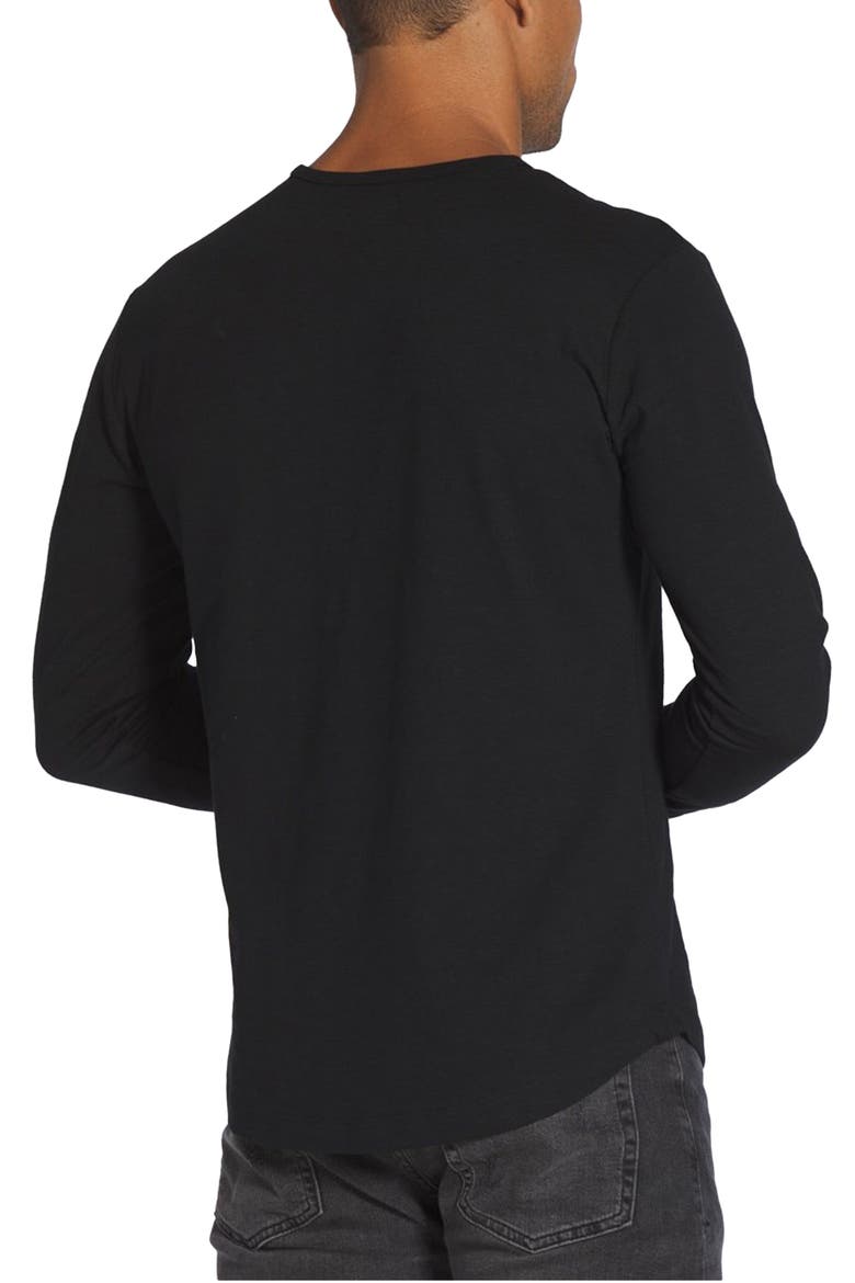 AO Curved Hem Long Sleeve T-Shirt, Alternate, color, BLACK