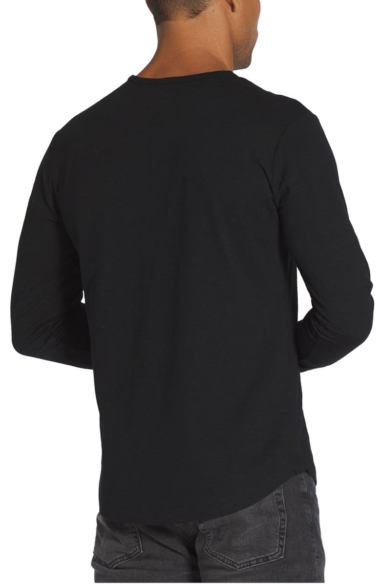 Cuts AO Curved Hem Long Sleeve T-Shirt, Alternate, color, Black