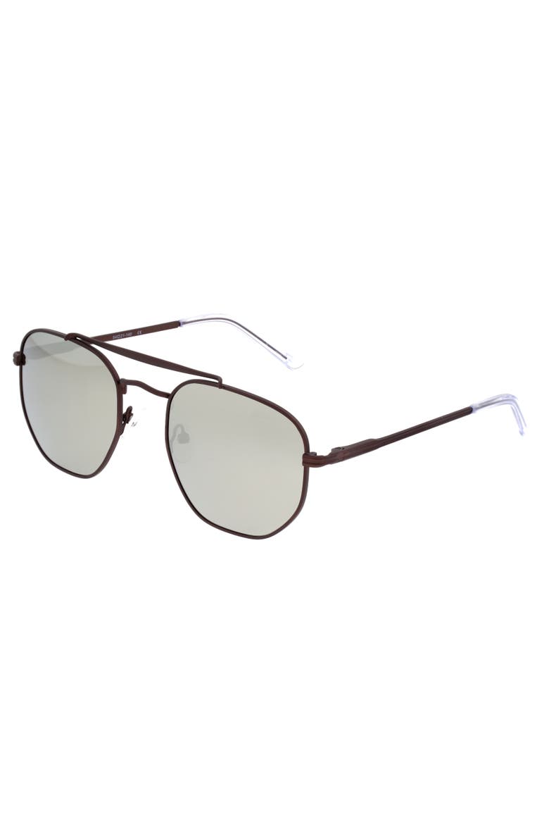 Stockton Polarized Sunglasses, Main, color, Brown/Silver