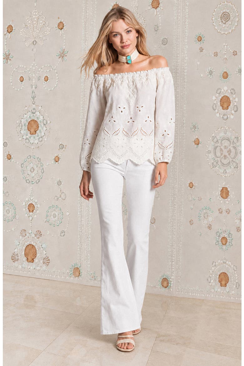 Fleur Top, Alternate, color, White