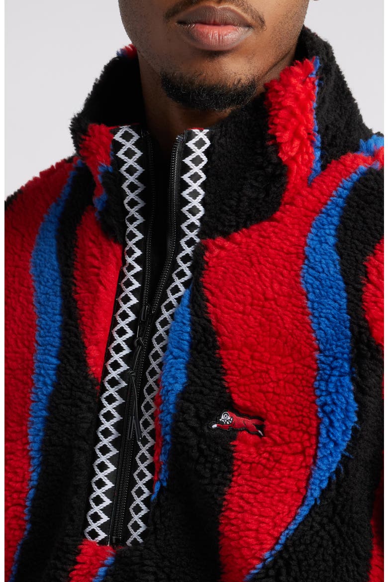 Swirl Stripe Fleece Half Zip Pullover, Alternate, color, TURKISH TEA