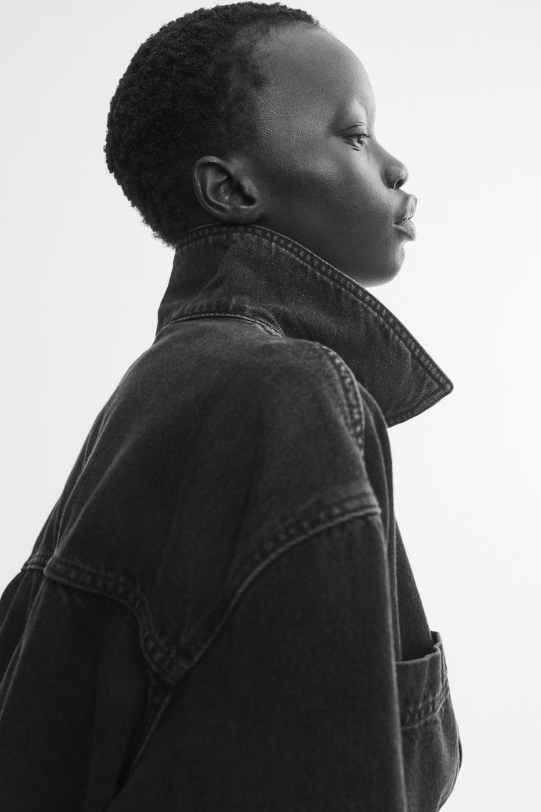 Cotton Denim Overshirt, Alternate, color, Denim black