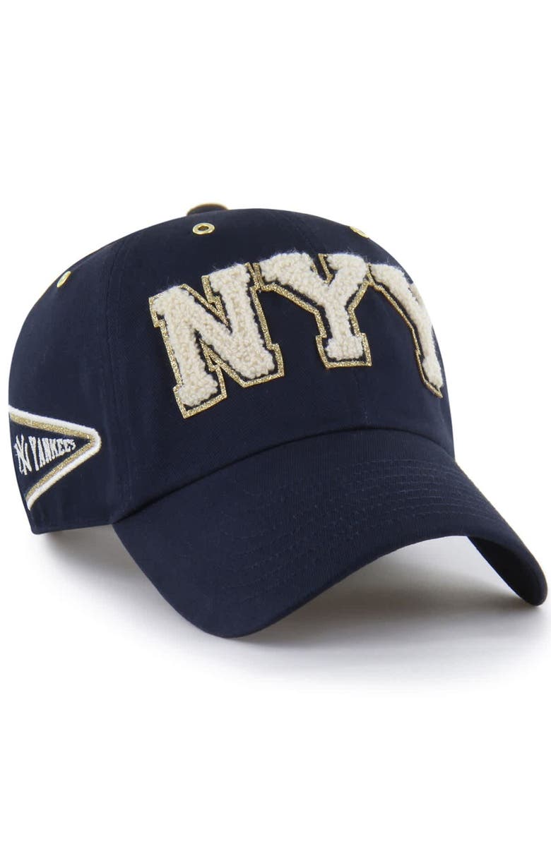 Stoney Clover Lane X '47 Men's '47 x Stoney Clover Lane Navy New York Yankees Acro Charm Clean Up Adjustable Hat, Main, color, Navy