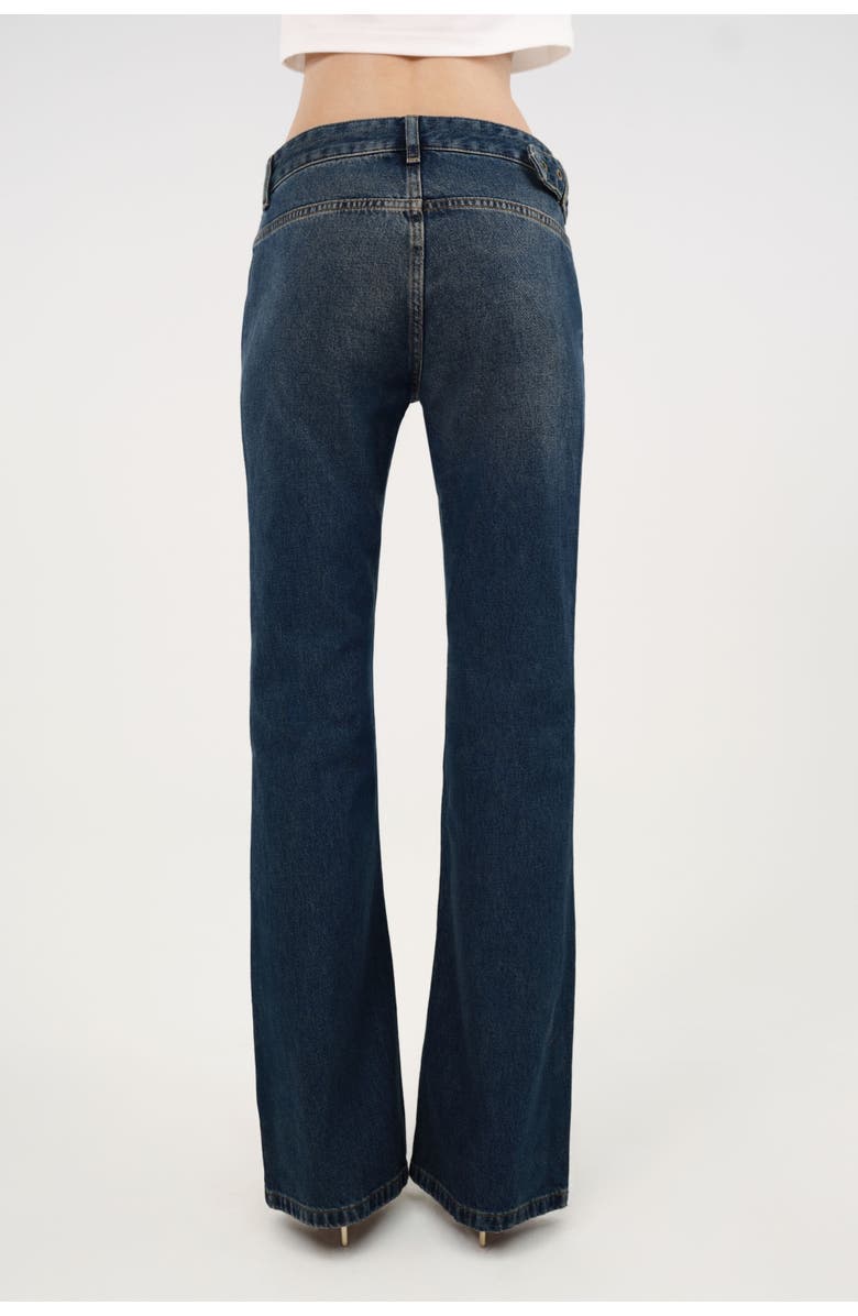 Nocturne Belted Denim Flare Trousers, Alternate, color, Indigo