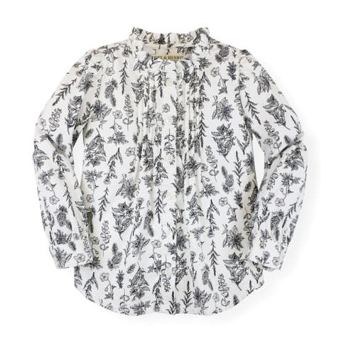 Baby Girls' Organic Pintuck Button Down Blouse, Infant