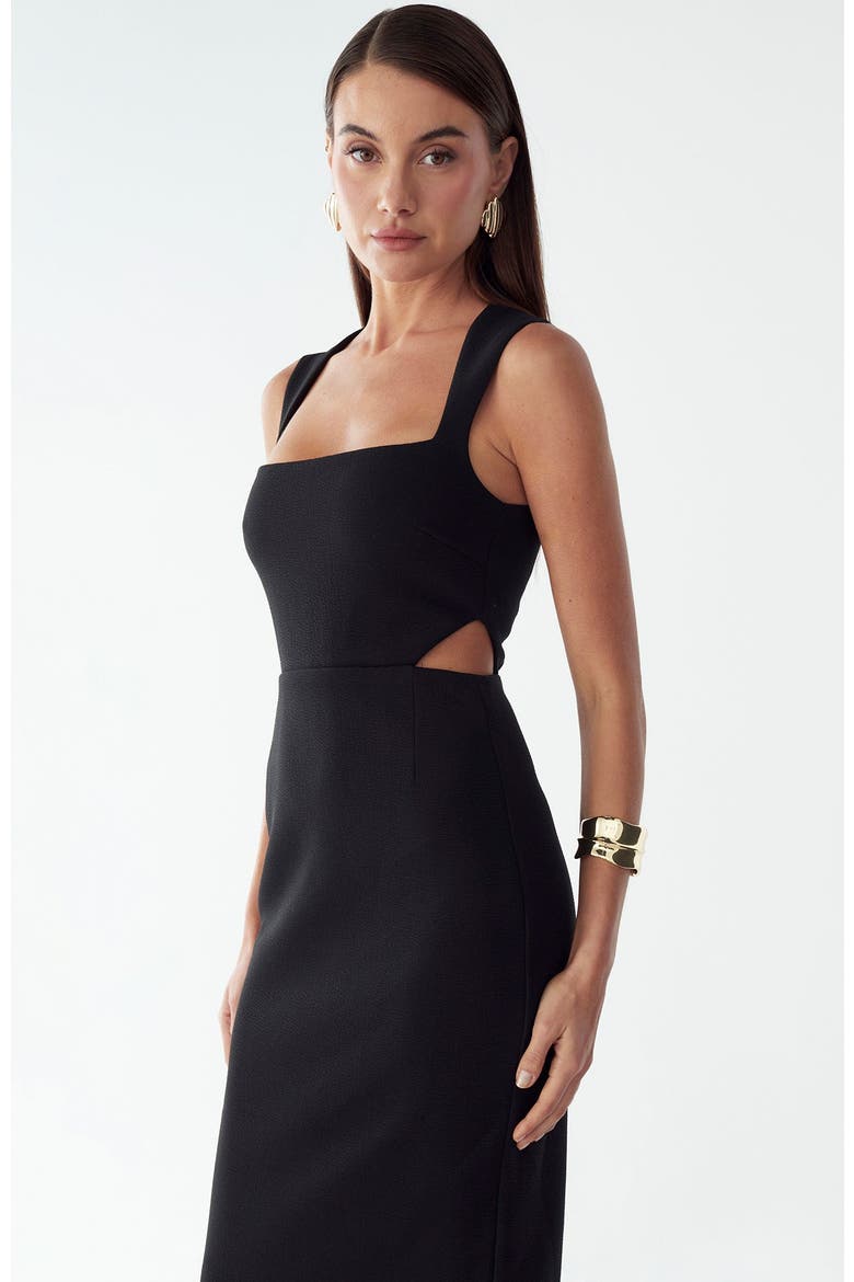 Riri Midi Dress, Alternate, color, Black