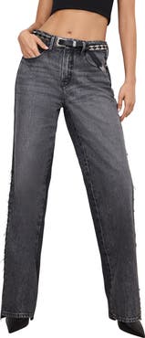 Good American Good '90s Step Hem Wide Leg Jeans