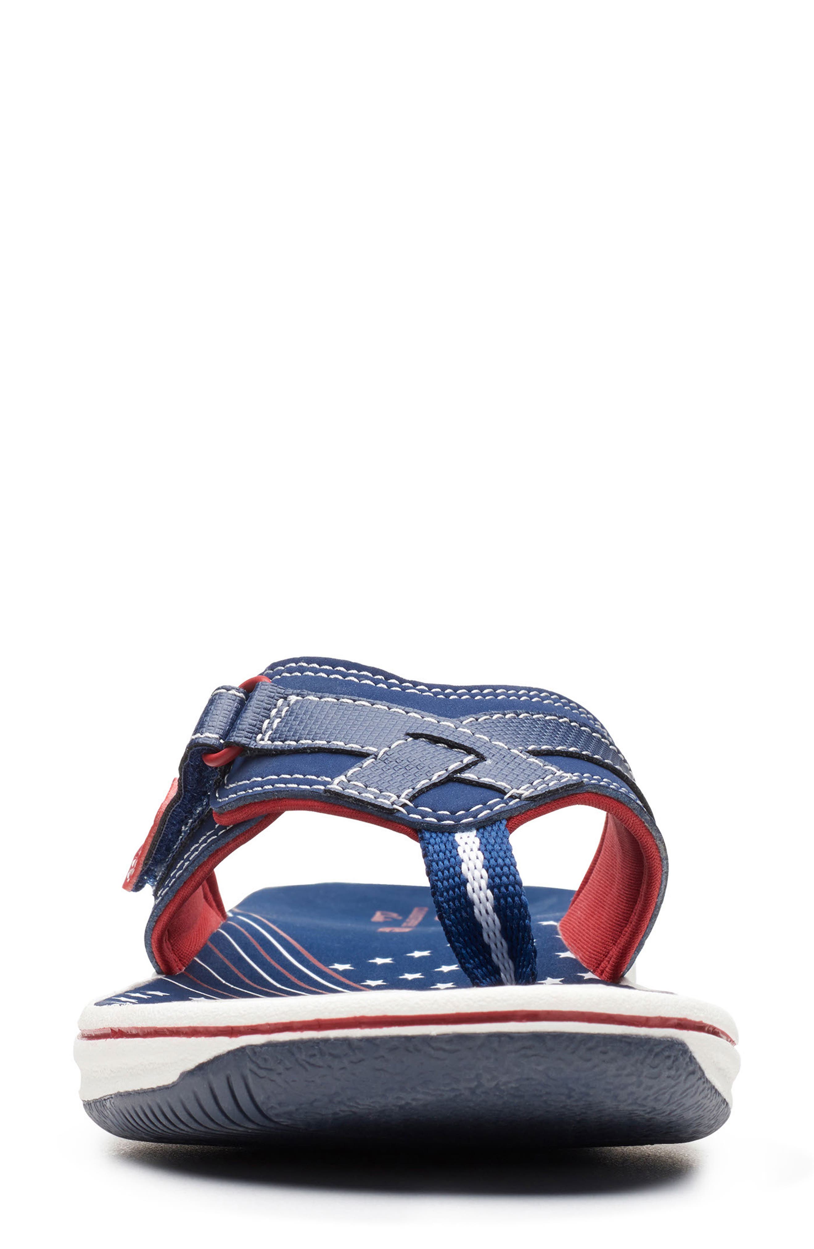 Clarks<sup>®</sup> Breeze Sea Thong Sandal, Alternate, color, Navy/Red