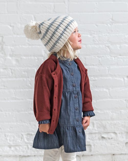 Kendi Tula Chambray Ruffle Shirt Dress In Multi