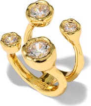 Alexis Bittar Asterales 14k Gold Plated Cubic Zirconia Open Ring