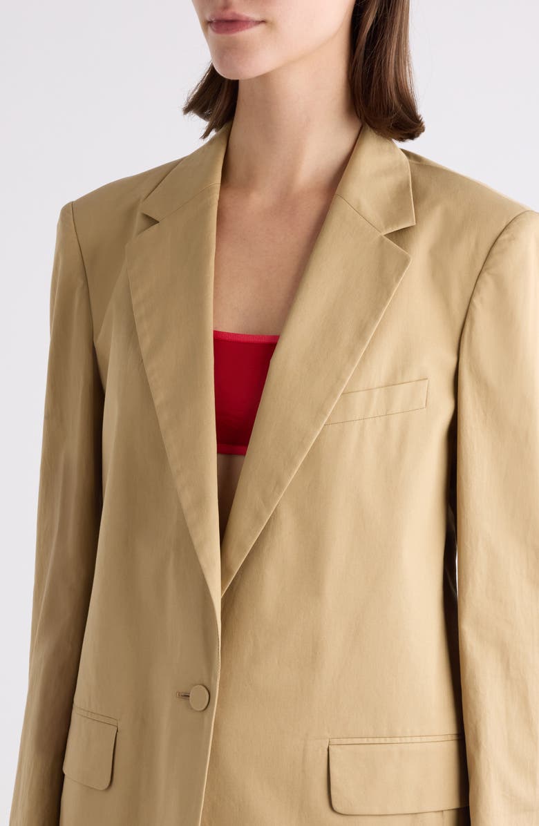 Dries Van Noten One-Button Cotton Twill Blazer, Alternate, color, 
