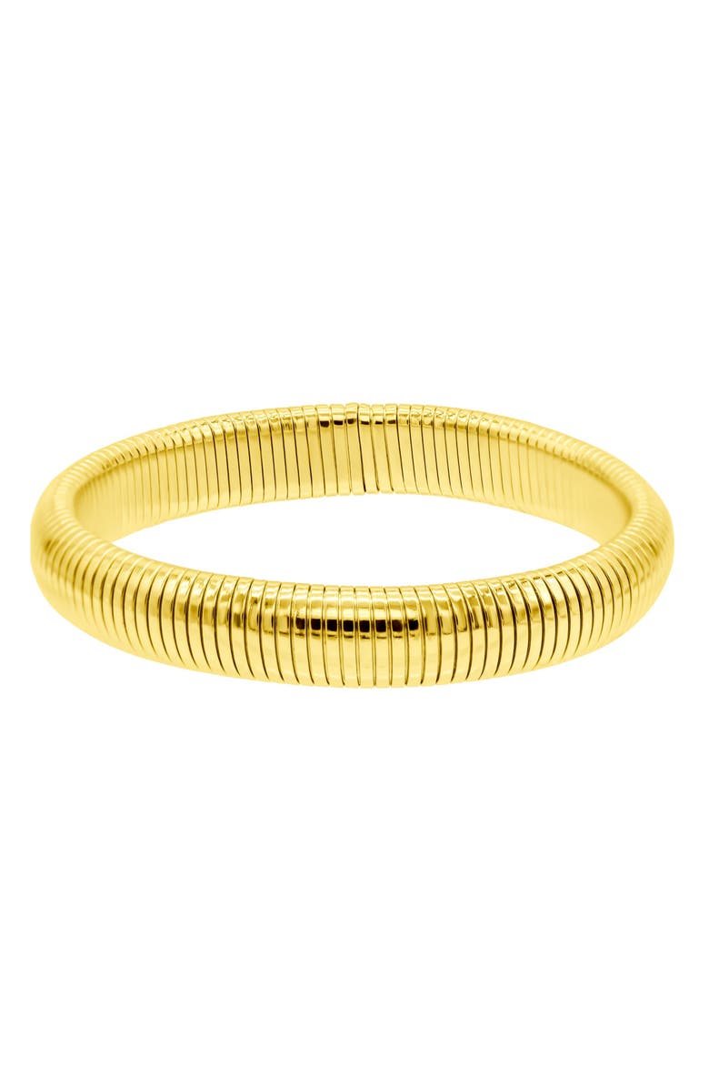 Adornia Ribbed Stretch Bracelet, Main, color, Gold