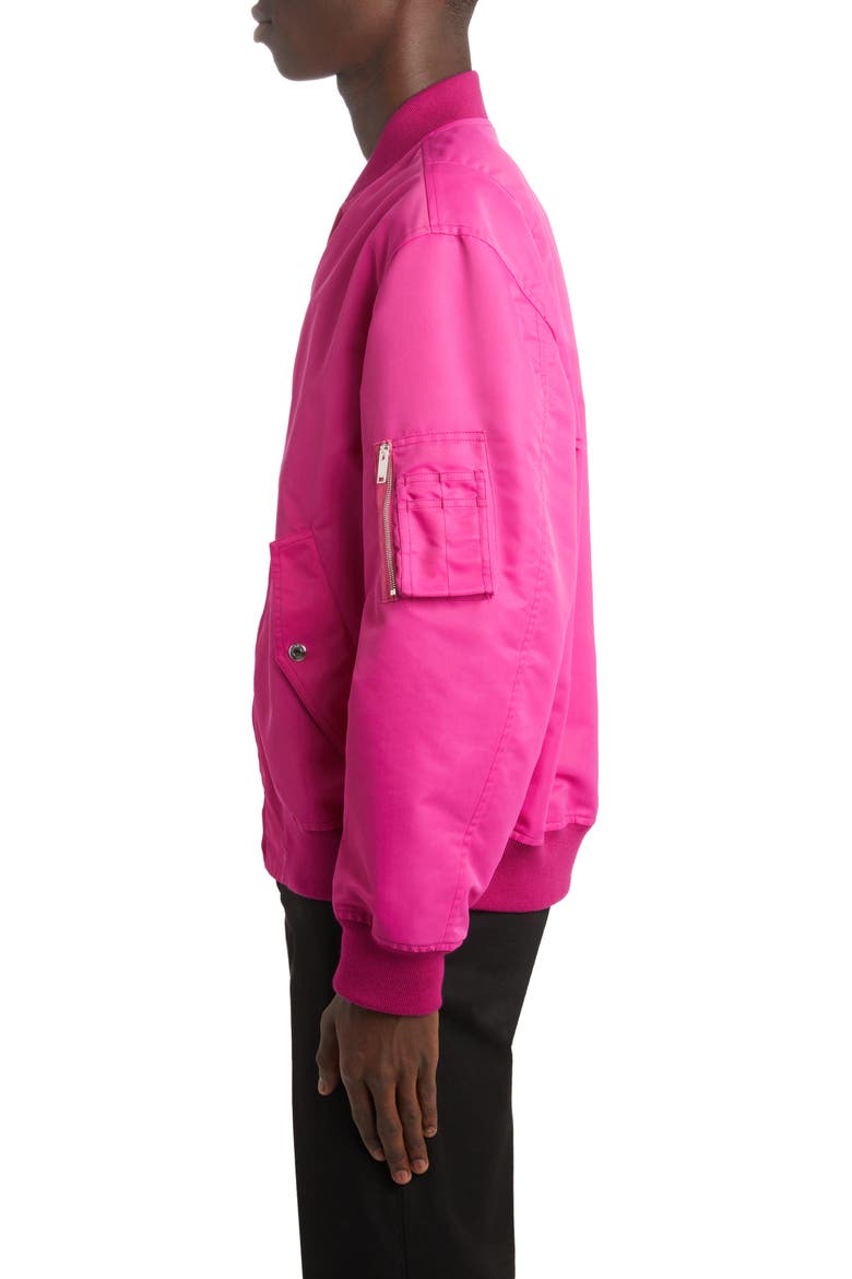 Nylon Bomber Jacket, Alternate, color, PINK PP