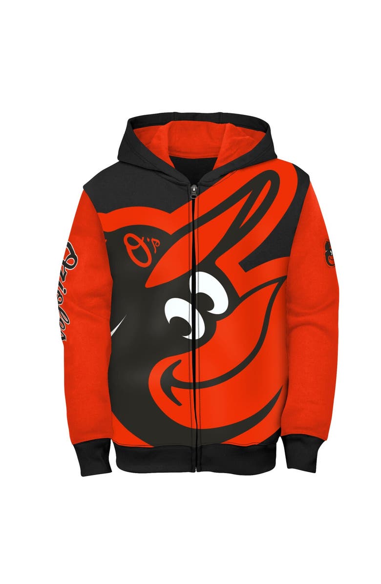 Outerstuff Youth Fanatics Branded Orange/Black Baltimore Orioles Postcard Full-Zip Hoodie Jacket, Alternate, color, 