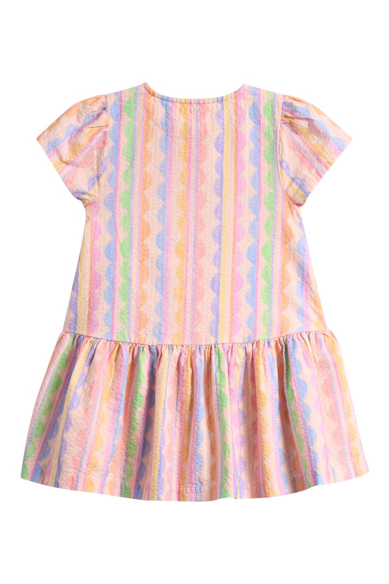 Kids' Abstract Stripe Woven Dress, Alternate, color, NEUTRAL