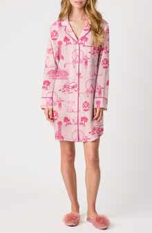 Katie Kime Dallas Toile Cotton Blend Sleep Shirt