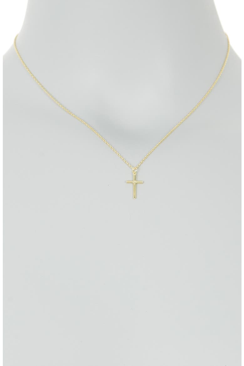 Sterling Silver Cross Pendant Necklace, Alternate, color, GOLD