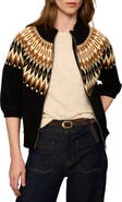 Sanctuary Fair Isle Front Zip Cotton Blend Cardigan