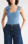 T Tahari Floral Appliqué Sweater Tank