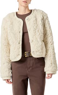 English Factory High Pile Fleece Crop Jacket