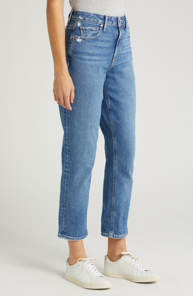 PAIGE Brigitte Distressed High Waist Crop Boyfriend Jeans, Alternate, color, Leclub