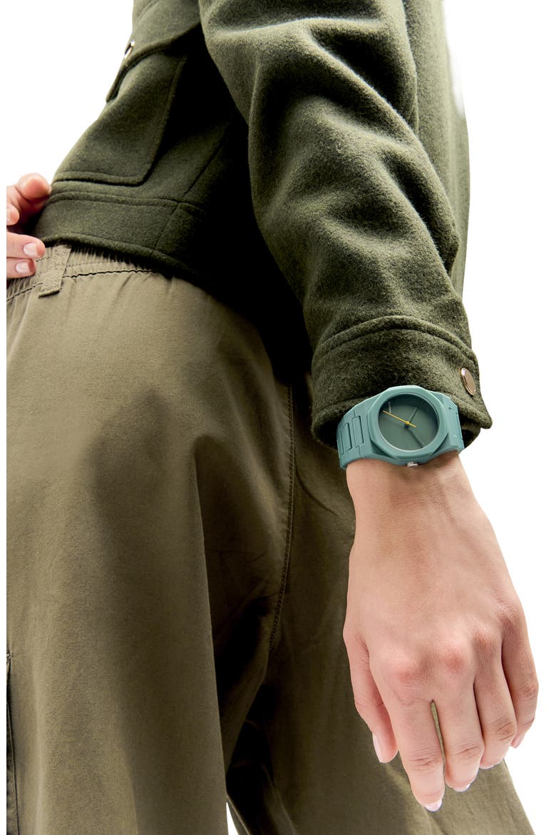 Polycarbon Bracelet Watch, 37mm, Alternate, color, GREEN