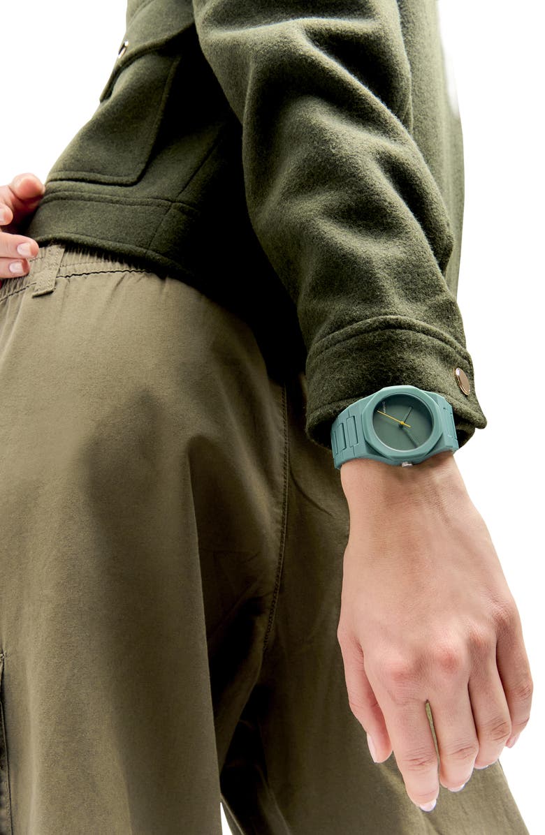 D1 Milano Polycarbon Bracelet Watch, 37mm, Alternate, color, Green