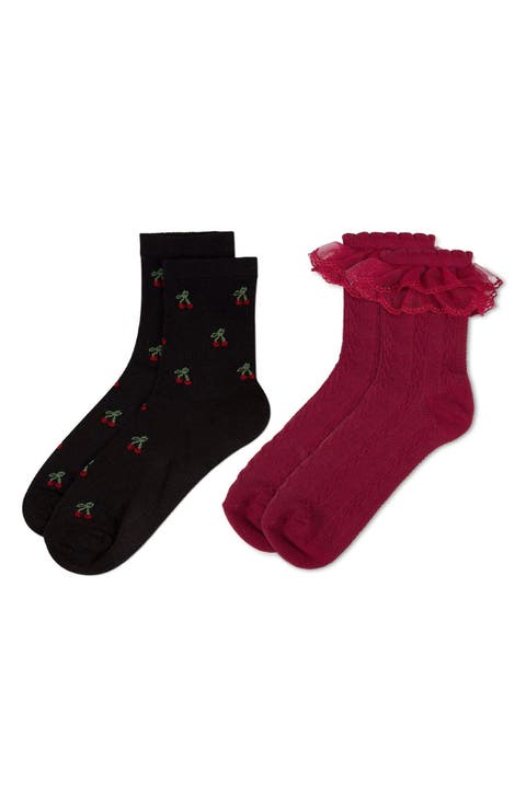 Assorted 2-Pack Cotton Blend Crew Socks