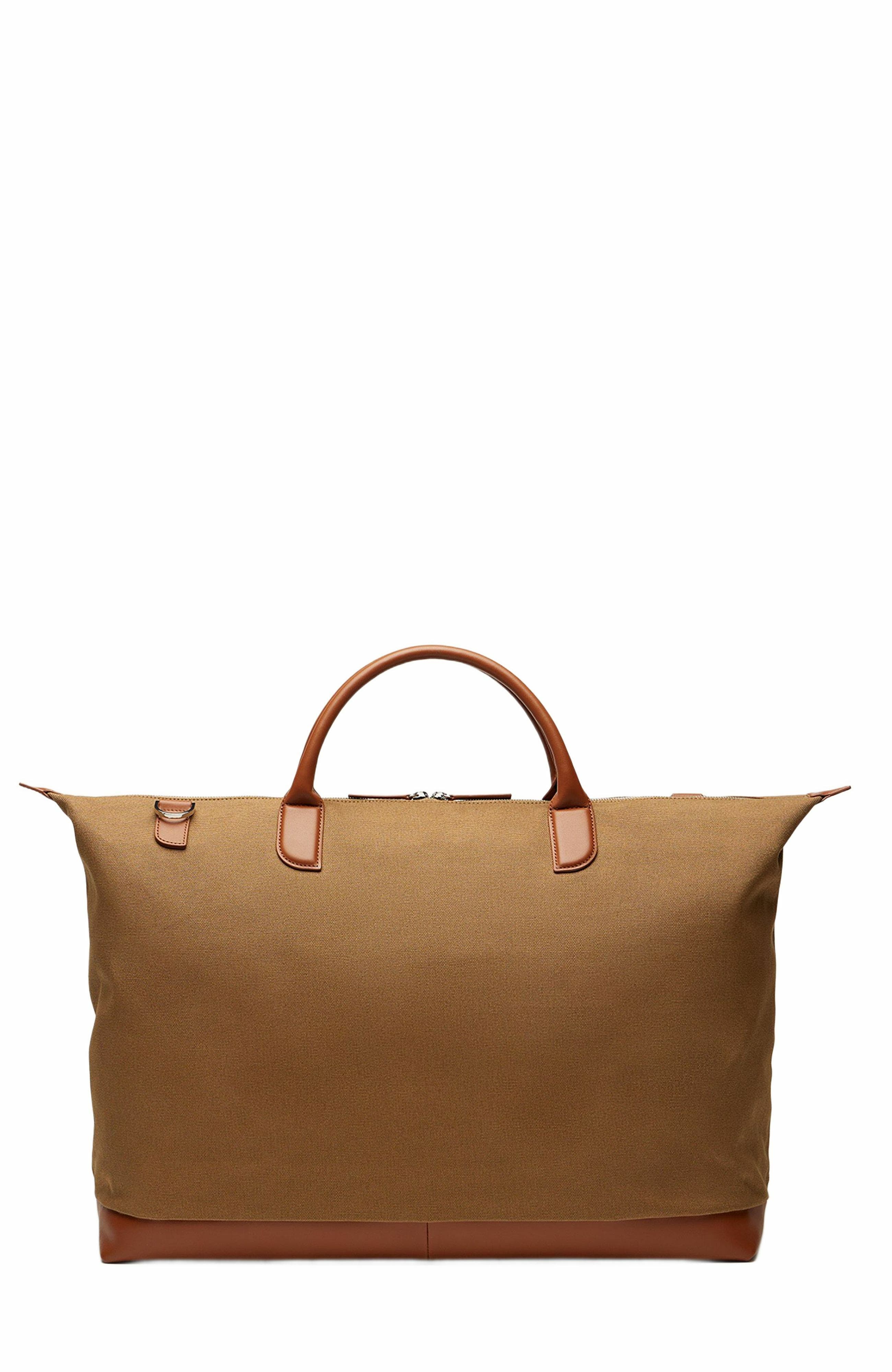 WANT Les Essentiels Hartsfield Organic Cotton Canvas Weekender Bag, Alternate, color, Dark Camel